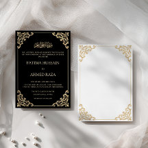 Marco de oro antiguo opulento para boda musulmana