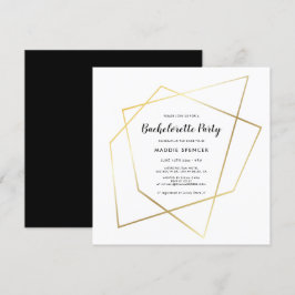 Invitación Marco de oro geométrico moderno Bachelorette Party