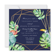 Marco de oro Monstera Flamingo Tropical Naval Nupc