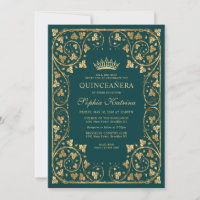 Marco de oro verde esmeralda vintage Tiara Quincea