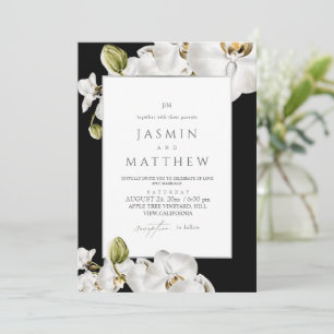 Invitación Marco de orquídeas blancas boda elegante