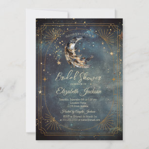 Invitación Marco de pluma de luna celestial Bridal Shower