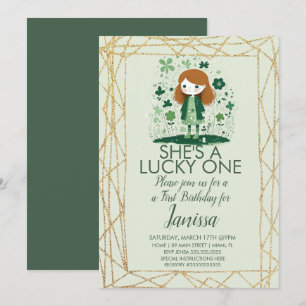 Invitación Marco de purpurina para cumpleaños de San Patricio