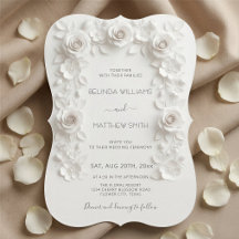 Marco de Rosas de Relieve Falso Blanco Boda Minima