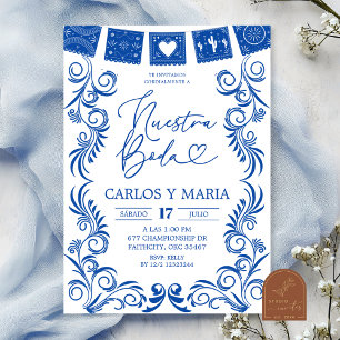Invitación Marco de Talavera Azul Español Nuestra Boda