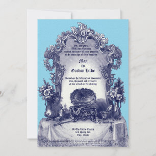Invitación Marco de vanidad de estilo rococó barroco