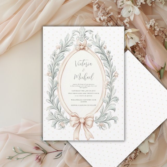 Invitación Marco de Verde Salvia Vintage Boda (Subido por el creador)