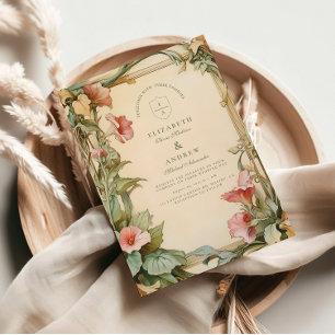 Invitación Marco de vid de rubor boda