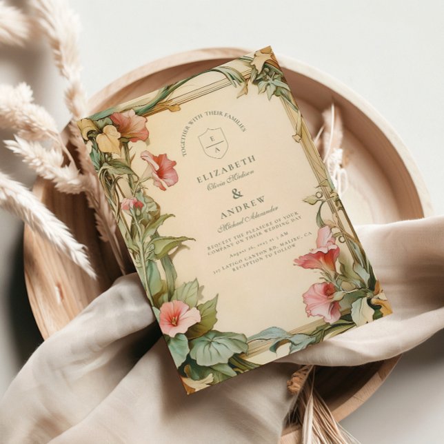Invitación Marco de vid de rubor boda (Subido por el creador)