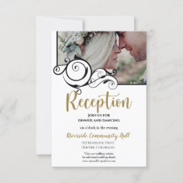 Invitación Marco decorativo inserto minimalista de recepción 