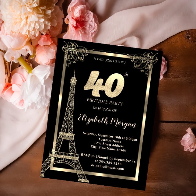Invitación Marco Dorado, Cumpleaños 40 Torre Eiffel (Subido por el creador)