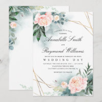 Marco dorado floral rosado Rubor | Boda Peony