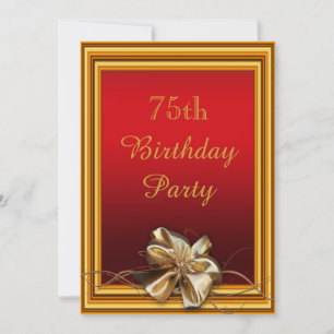 Invitación Marco Dorado Glamuroso y Arco Falso Cumpleaños 75