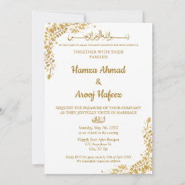 Invitación Marco dorado islámico islámico moderno Nikah