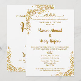 Invitación Marco dorado islámico islámico moderno Nikah