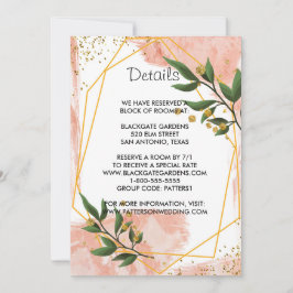 Invitación Marco dorado moderno Gabinete de flores verde marf