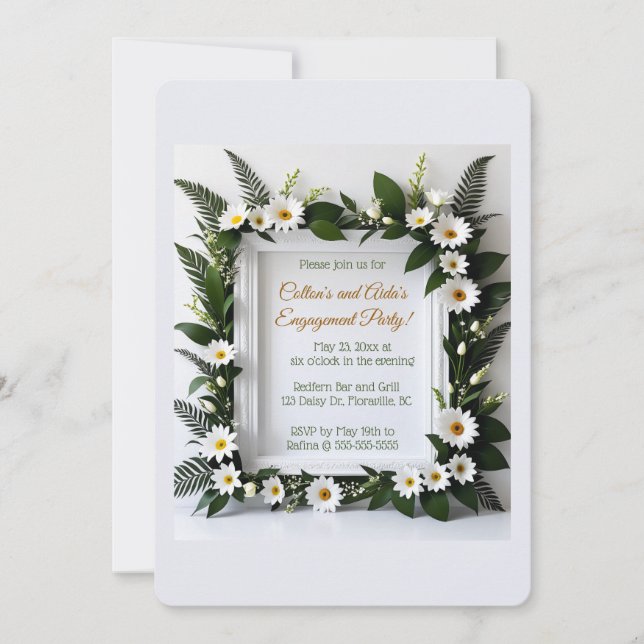 Invitación Marco Editable Elegante de Margarita (Anverso)