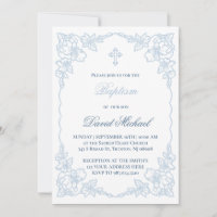 marco elegante azul pastel Bautizo