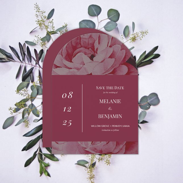 Invitación Marco elegante Flor romántica Guardar la fecha (Elegant Frame Romantic Flower Save the Date Invitation)