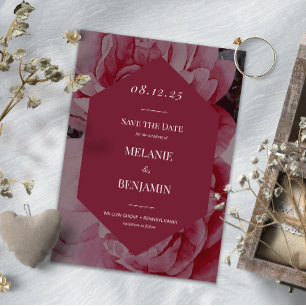 Invitación Marco elegante Flor romántica Guardar la fecha