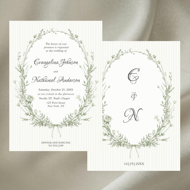 Invitación Marco Elegante Formal Rayas Rosas Boda (Subido por el creador)