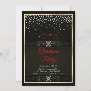 Invitación Marco elegante para diamantes negros