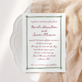 Invitación Marco esbozado Mano caprichosa dibujada Boda