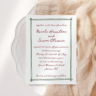 Invitación Marco esbozado Mano caprichosa dibujada Boda