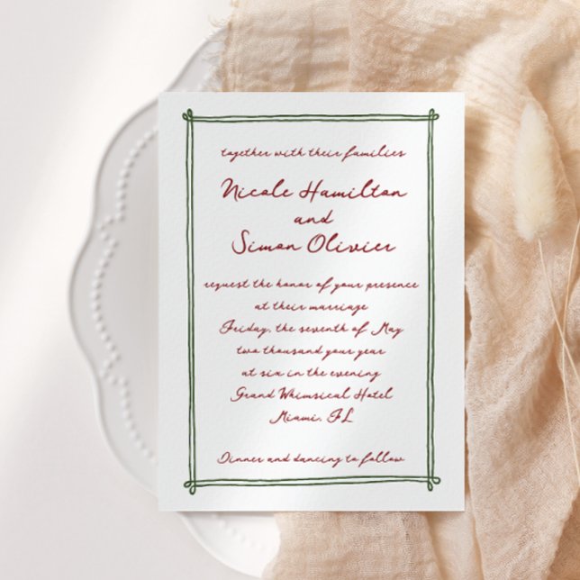Invitación Marco esbozado Mano caprichosa dibujada Boda (Subido por el creador)