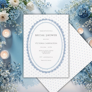 Invitación Marco Escalonado Blanco Azul Fiesta de Despedida d