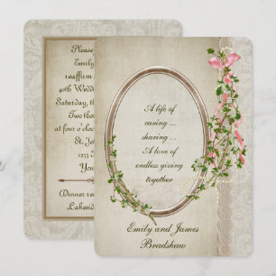 Invitación Marco floral anticuado