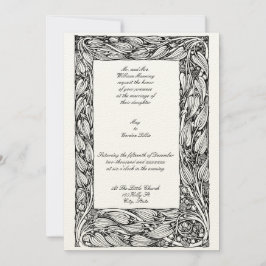 Invitación Marco floral Art Nouveau de la época victoriana