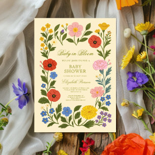 Invitación Marco Floral Bebé en Flor Baby Shower