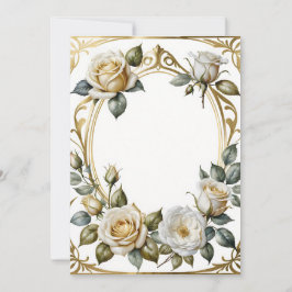 Invitación Marco floral boda romántico y dorado