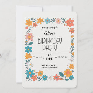 Invitación Marco floral colorido