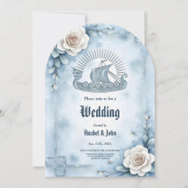 Invitación Marco floral con Rosas y diseño celta.