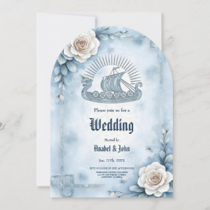 Invitación Marco floral con Rosas y diseño celta.
