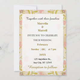 Invitación Marco floral de acuarela en pastel suave