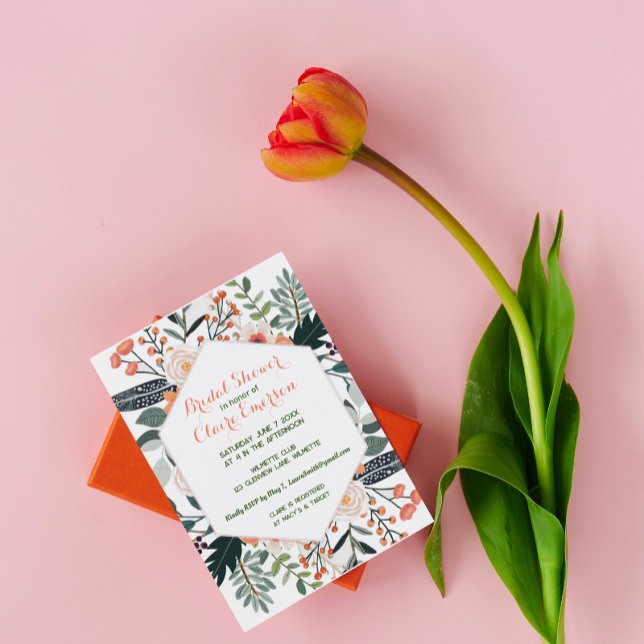 Invitación Marco floral de Boho (Subido por el creador)