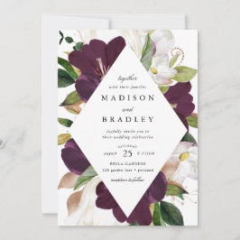 Invitación Marco floral de ciruela oscura | Boda