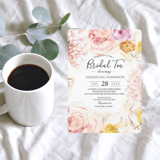 Invitación Marco floral de color acuático moderno (Subido por el creador)