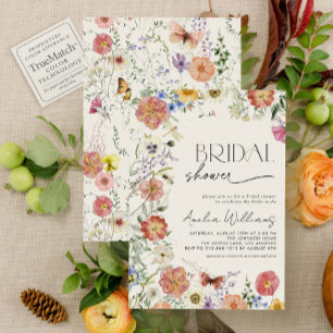 Invitación Marco Floral de Flor Silvestre Prensada para Despe