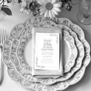 Invitación Marco floral de oro para el 25º aniversario de bod