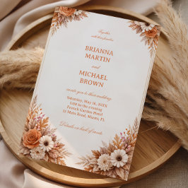 Invitación Marco floral de otoño cálido
