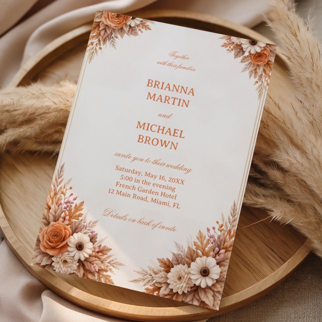 Invitación Marco floral de otoño cálido (Subido por el creador)
