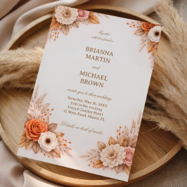 Invitación Marco floral de otoño cálido