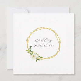 Invitación Marco Floral de Rosa Blanca de Lujo