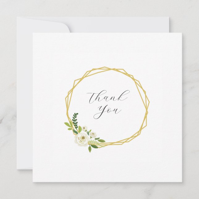 Invitación Marco floral de Rosa Blanca de Lujo (Anverso)