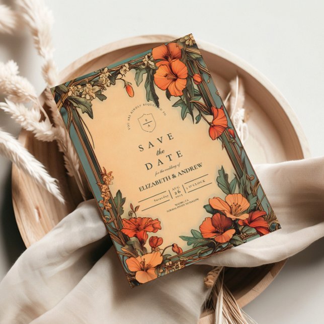 Invitación Marco floral de verano Boda Art Nouveau (Subido por el creador)