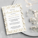 Invitación Marco floral dorado elegante y elegante de color b<br><div class="desc">Elegante y florida, blanca y dorada, con 16 tentativas.Moda elegante, falsa y lujosa invitación floral. Esta moda de dulce glam de dieciséis años es ideal para cualquier chica elegante y sofisticado de glam. Este diseño es ideal para un evento fiesta moderno y elegante. Planifique con su propio mensaje e información....</div>